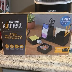 Black Wireless Charging Desk Organizer Kit